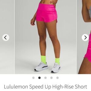 Lululemon Speed Up High-Rise Short 2.5" Sonic Pink size 8